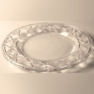 Vintage Tiffany & Co Crystal Bamboo 12" Round Platter